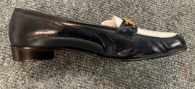 Lot 2103 - Three Pairs of Ladies' Salvatore Ferragamo Shoes Size 7, comprising a pair of navy leather...