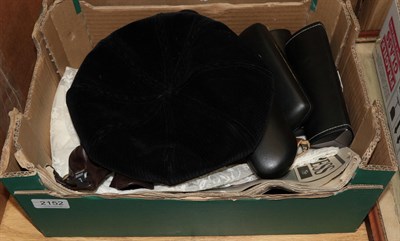 Lot 2152 - Childs gown, Armani beret, Daily Express collectors edition 7.9.97, pair of Paul Smith brown...