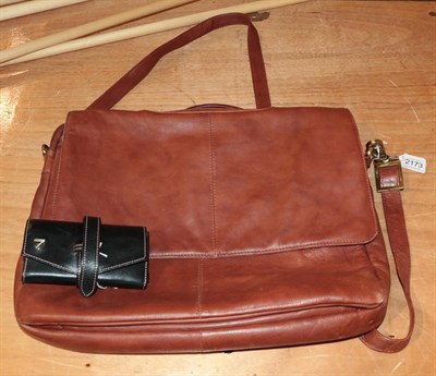 Lot 2173 - Visconti brown leather shoulder bag and an Aspinal black leather jewellery roll (2)