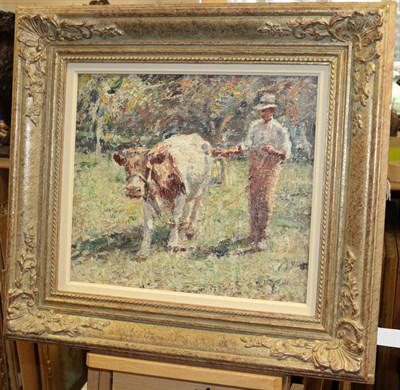 Lot 1103 - Harry Fidler RBA, ROI (1856-1935) ''The Small Holder'' Signed, inscribed to stretcher, oil on...