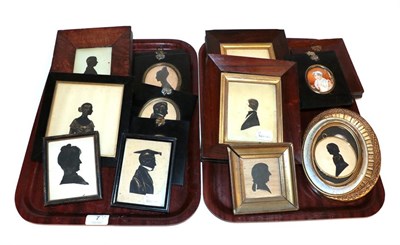 Lot 7 - A selection of 19th century silhouettes (on two trays)