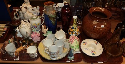 Lot 16 - A selection of 20th century ceramics to include Beswick horses, Beswick donkey, dog, John...