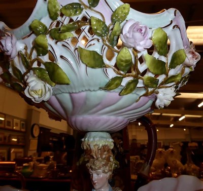 Lot 24 - A Dresden porcelain figural centrepiece with Coalport part tea and coffee set, Royal Crown...