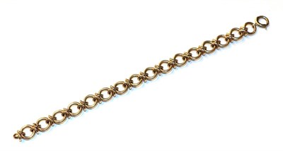 Lot 59 - A fancy link bracelet, stamped '9CT', length 18cm