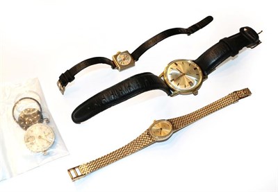 Lot 79 - A gents gold plated automatic wristwatch, signed Omega Sea master, a lady's Omega De Ville with...