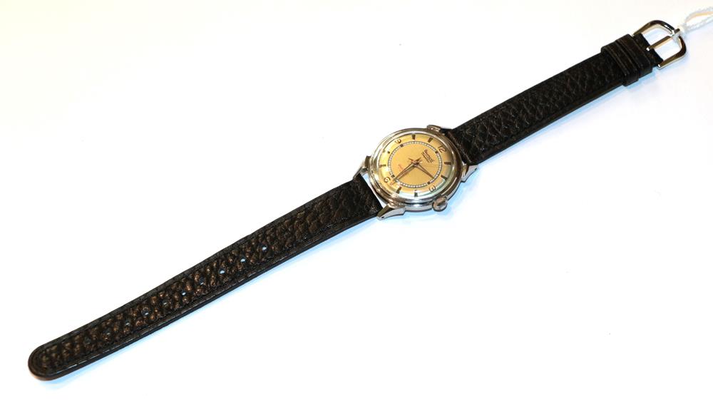Lot 84 - A stainless steel centre seconds wristwatch, signed Morvil