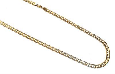 Lot 92 - A fancy link necklace, stamped '9KT', length 60.5cm