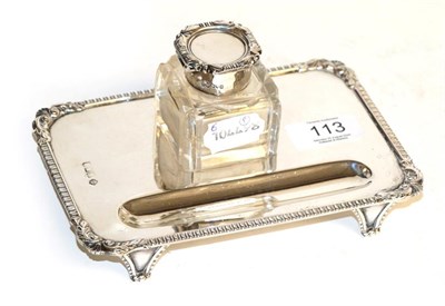 Lot 113 - An Edward VII silver inkstand, The Base by C. H. Hancock, London, Probably 1903, The Mounts on...
