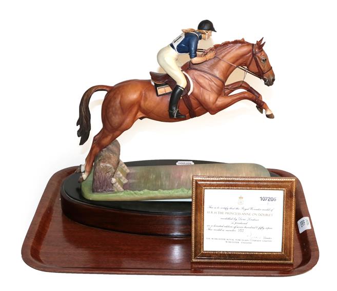 Lot 188 - A Royal Worcester model limited number 357 of ''H.R.H The Princess Anne on Doublet''