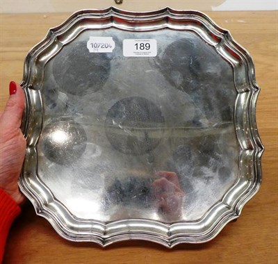 Lot 189 - A silver square waiter