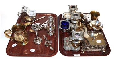 Lot 206 - A collection of silver and silver plate, the silver comprising: a sugar-caster, by Adie...