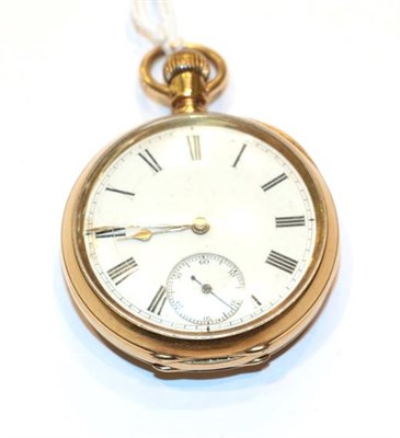 Lot 265 - An open faced pocket watch, case stamped 18 carat