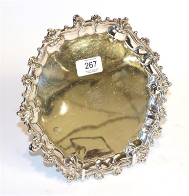 Lot 267 - A George IV silver salver, by William Bateman, London, 1825, shaped circular and on three pad feet