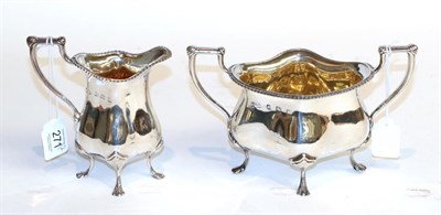 Lot 271 - A George V silver cream-jug and sugar-bowl, by Fattorini and Sons Ltd., Birmingham, 1911, each...