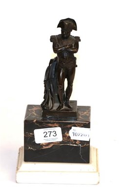 Lot 273 - A bronze statue of Napoleon on a marble base