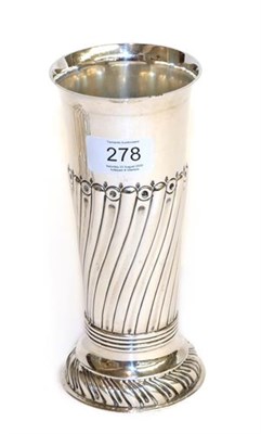 Lot 278 - An Edward VII silver vase, by Walker and Tolhurst, London, 1904, tapering, the lower body part...