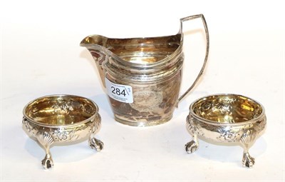 Lot 284 - A George III silver salt-cellar and a George IV salt-cellar to match, the first by Alexander...
