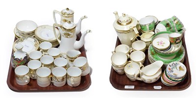 Lot 301 - A Royal Brown Derby blue Pimpinell pattern set of six coffee cups and saucers, with sugar bowl...