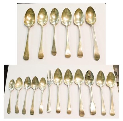 Lot 318 - A quantity of assorted George III and later flatware, including: A George III silver...