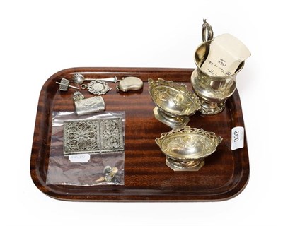 Lot 332 - A group of assorted silver, including a Victorian silver christening-mug, by George Unit,...