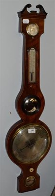 Lot 341 - A 19th century mahogany wheel barometer, spirit level silver dial, signed J.Della Torre, Perth