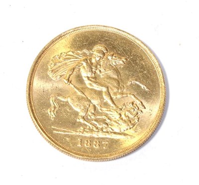 Lot 374 - A 1887 five pound coin