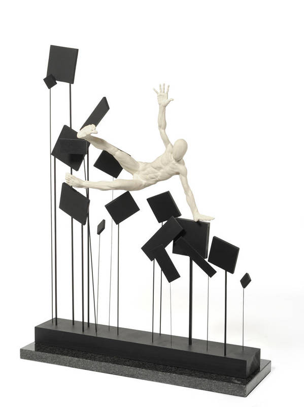 Lot 1383 - Pierre Diamantopoulo (b.1952)  : "Tictac", A Metal and Composition Sculpture, modelled as a...