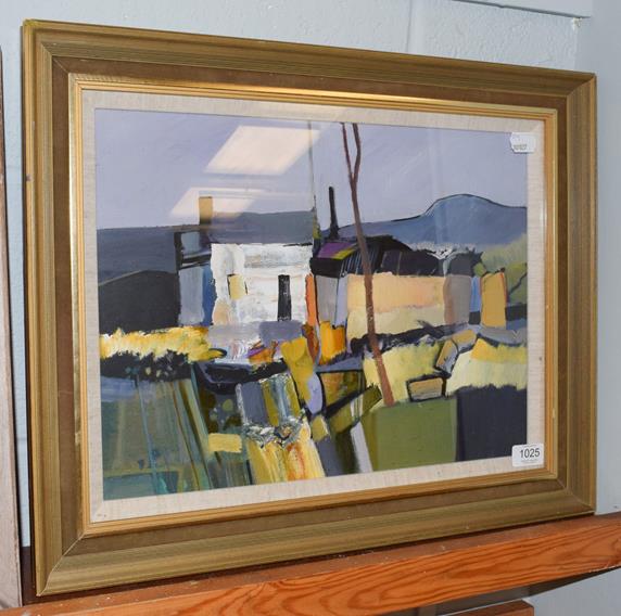Lot 1025 - Davy Brown (b.1950) Scottish ''Ruined Farmhouse'' Oil on board, 31cm by 41cm  Artist's Resale...