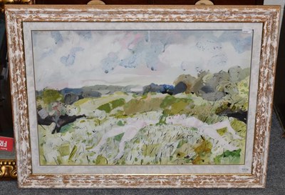 Lot 1034 - Richard Snowden (1950-2014) Reclining figures in a landscape Signed, mixed media, 49cm by...