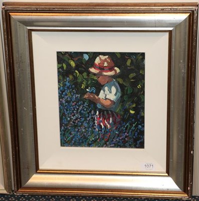 Lot 1071 - After Sherree Valentine Daines (b.1956) ''Picking Bluebells'' Signed, embellished canvas on...