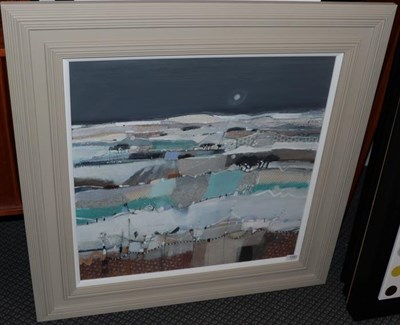 Lot 1082 - Emma Davis RSW (Contemporary)  ''Winter Fields at Moonlight'' Signed, oil on board, 60cm by...