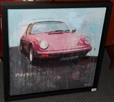 Lot 1098 - Marcus Haub (b. 1972) German  Porsche  Signed, acrylic on canvas, 59.5cm by 59.5cm    Artist's...