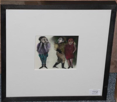 Lot 1112 - Anna Maria Pacheco (b.1943) A trio of ladies Pastel, 6cm by 8cm  Artist's Resale Rights/Droit...
