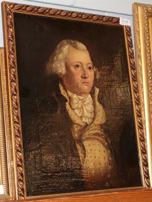 Lot 1147 - Follower of Gilbert Stuart  Portrait of a gentleman, head and shoulders, wearing a polka dot...