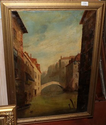 Lot 1154 - Follower of Trevor Haddon  Venetian Canal Scene  Oil on canvas