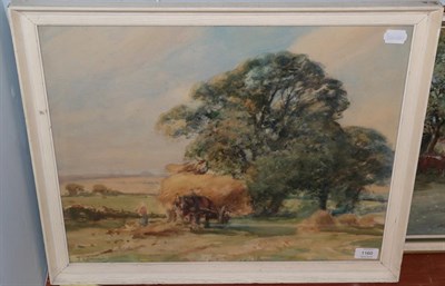 Lot 1160 - David T Robertson ''Gathering Hay'' Signed watercolour