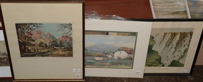 Lot 1162 - Tinus de Jongh (South Africa) ''Vredenberg''  Signed and inscribed, etching; together with an...