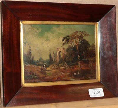 Lot 1167 - Franz Hoepfner (1840-1893) German Capriccio with figures Signed and dated (18)70, oil on panel,...