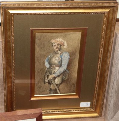 Lot 1177 - Sir James Dromgole Linton (1840-1916)  'A Sketch for Biron' Signed and dated 1878, watercolour,...