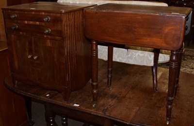 Lot 1271 - A George III mahogany commode and a George III mahogany Pembroke table (2)