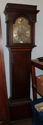 Lot 1335 - ~ An oak eight day longcase clock, signed Jno Greaves, Newcastle, 18th century, arch brass...