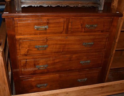 Lot 1346 - A late Victorian mahogany chest of drawers, two short drawers over three long on a plinth base,...