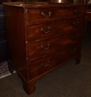 Lot 1359 - A George III mahogany four-height straight-fronted chest of drawers