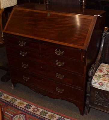 Lot 1364 - A George III mahogany bureau, 109cm wide by 55cm deep by 111cm high