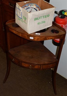 Lot 1366 - An early 19th century mahogany four door washstand, together with a Chinese porcelain plate and...