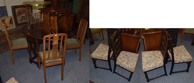 Lot 1375 - Miscellaneous furniture including, a nest of three oak tables, a set of four oak dining chairs with