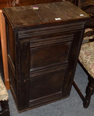 Lot 1376 - An 18th century oak panelled cupboard, 87cm high