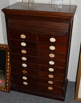 Lot 1384 - A mahogany Victorian tambour fronted filing cabinet, 119cm high