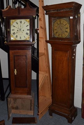 Lot 1391 - ~ An oak 18th century thirty hour longcase clock, brass dial signed Richardson, Hexham, and a white