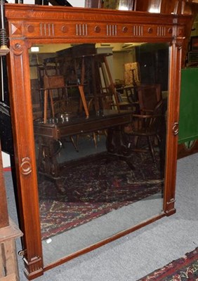 Lot 1393 - A large Edwardian mahogany wall mirror, 159cm high